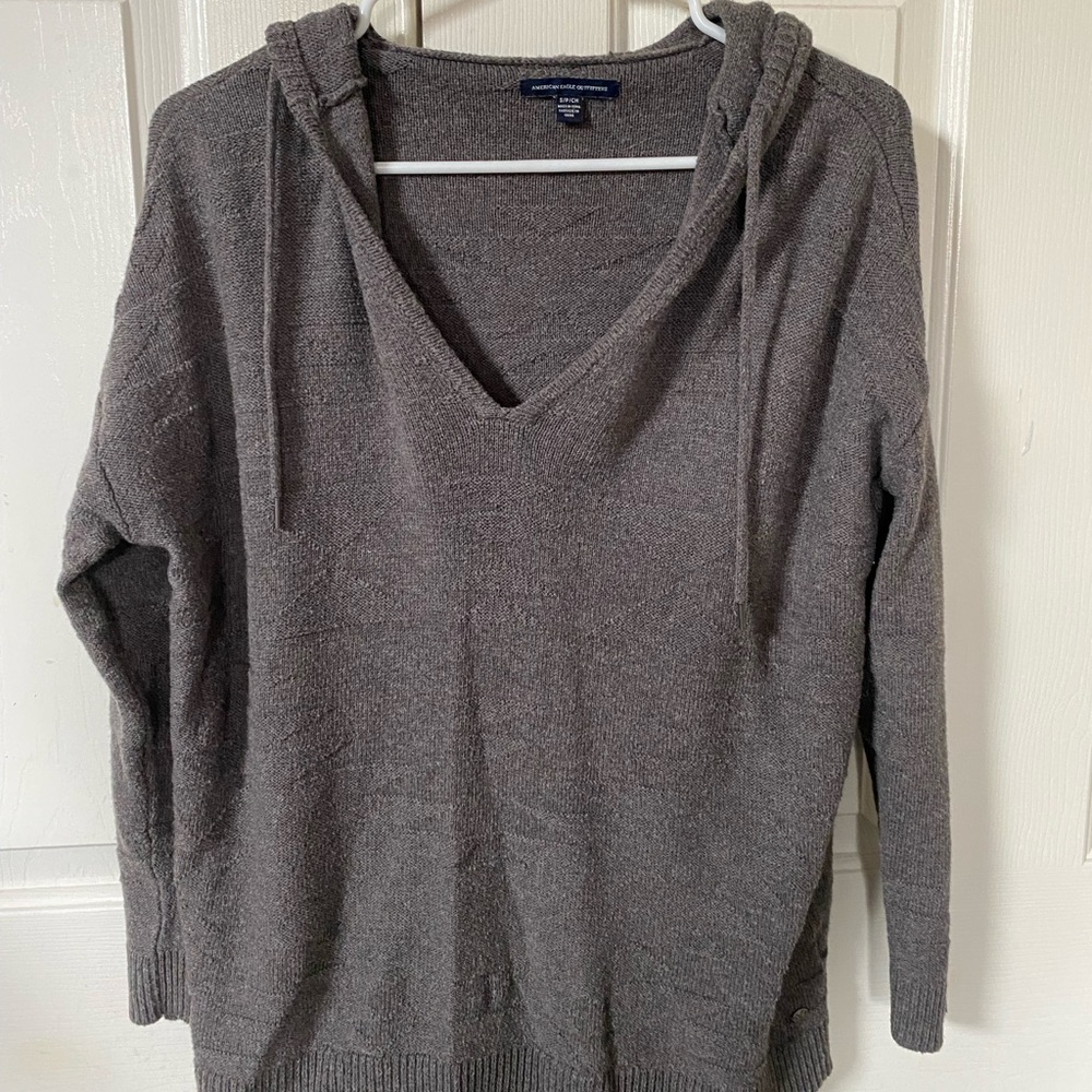 American eagle hoodied sweater, dark grey, size S.